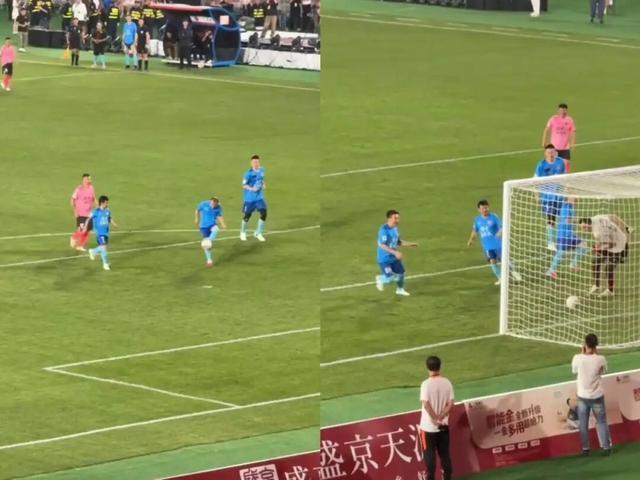 “东北超”首秀踢成娱乐赛：开场仅2分钟网红副市长刘克斌进球，守门员是篮球明星韩德君